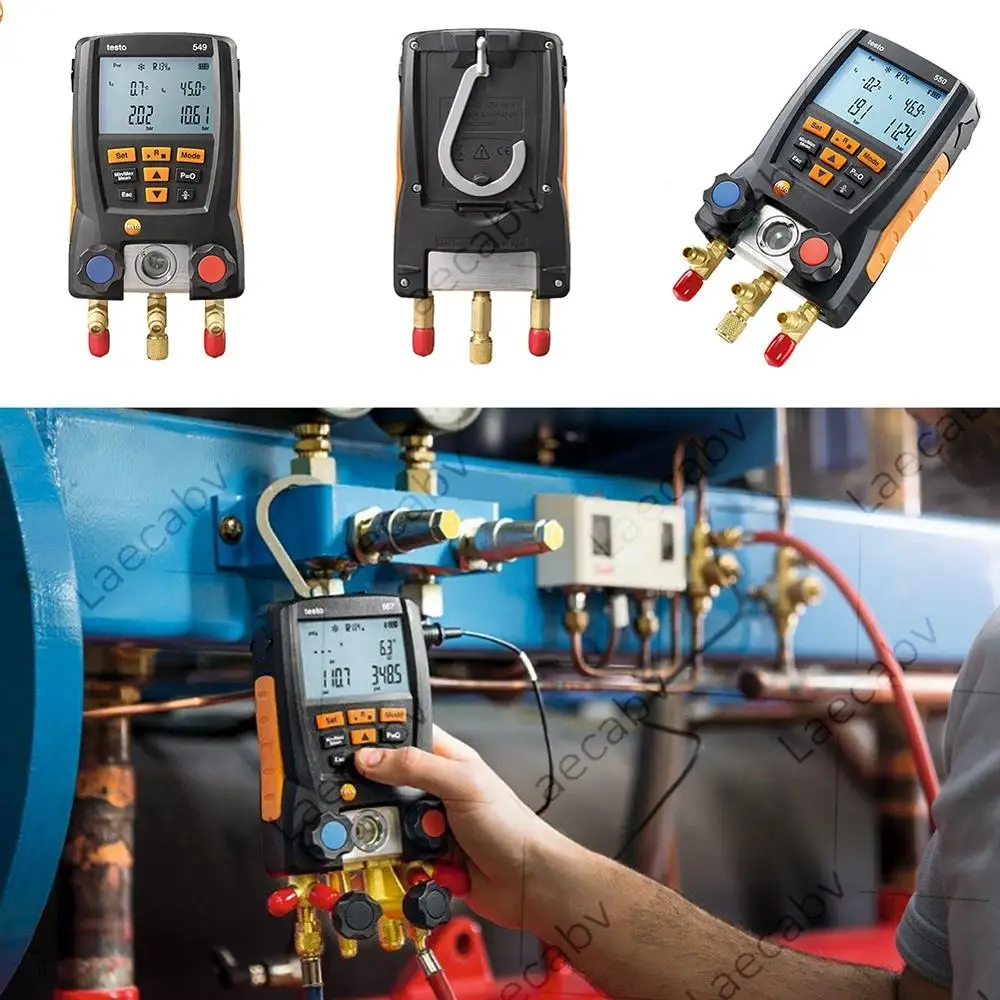 Цифровой манометр Testo 550 2 зажима клапана система для HVAC 0563 1550 Встроенный 60