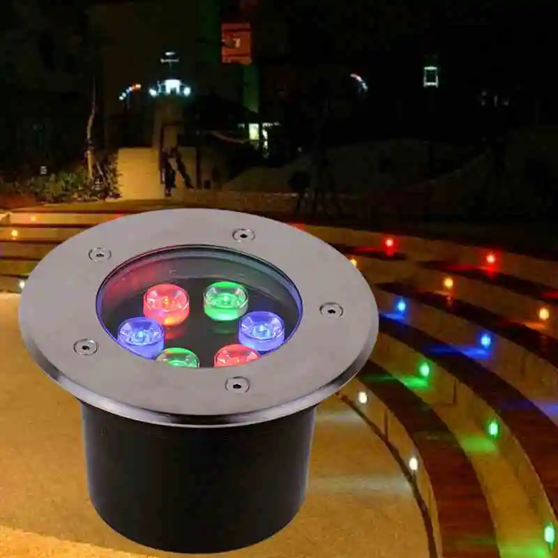 

LED 12V RGB Underground Light 6W 7W 9W 12W 24VDC 220V IP67 Buried Light Outdoor floor light Inground Garden Yard Landscape Lamp