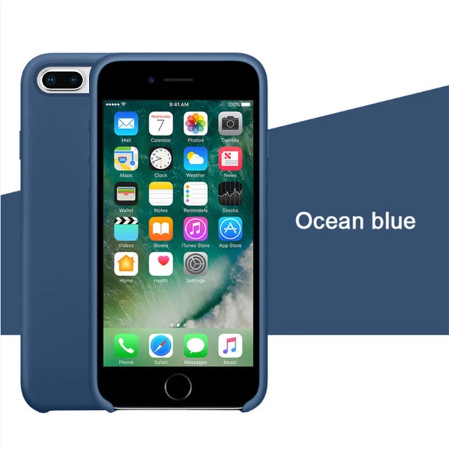 Ocean blue Роскошный силиконовый чехол для iphone 7 8 6S 6 Plus 11 Pro X XS чехол для MAX XR на Apple iphone 7 8 plus X 10 чехол официальный - Цвет: Ocean blue