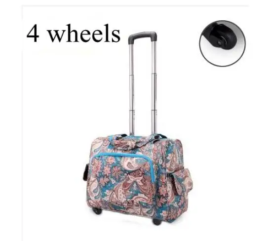 4 wheels Женский чемодан, чемодан на колесиках, дорожная сумка на колесиках 20 дюймов, сумки на колесиках для ноутбука, бизнес чемодан на колесиках для путешествий - Цвет: 4 wheels