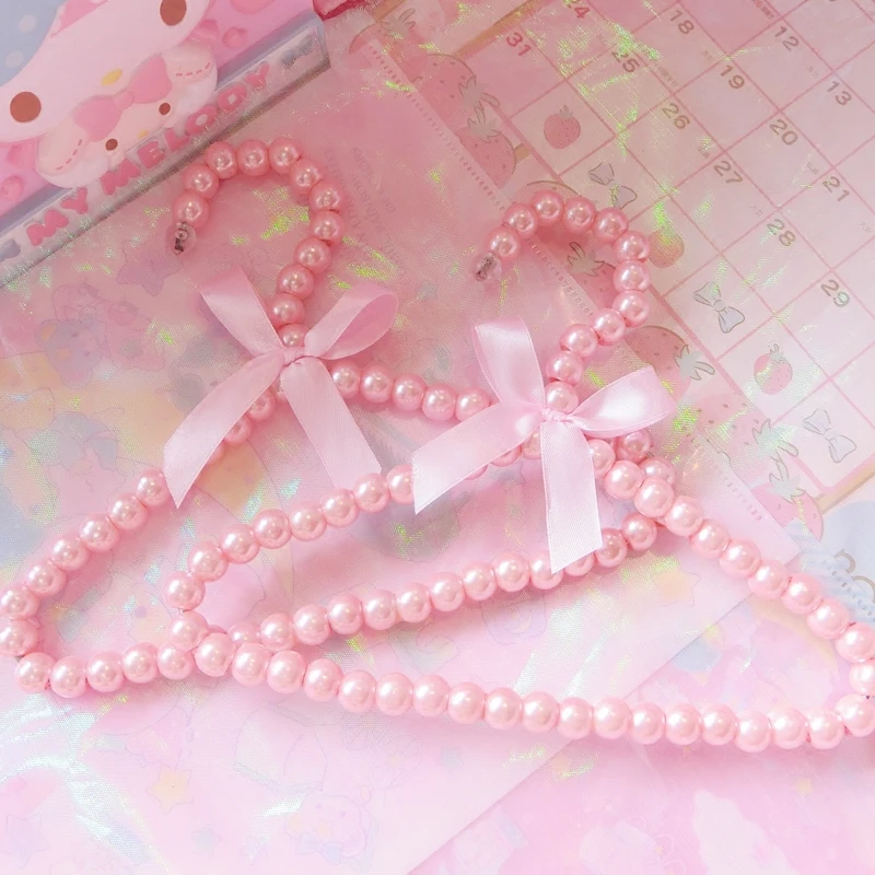 5/10 шт. 20 см пластмассовые жемчужные бусы бант одежда платье пальто вешалки для