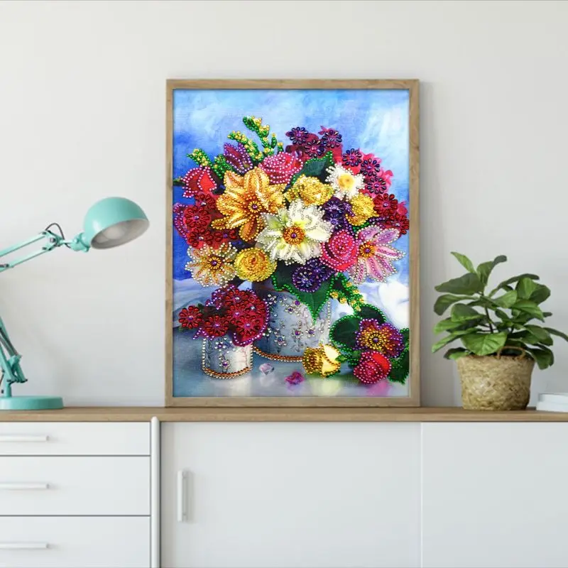 P15D Beautiful Flowers 5D Special Shaped Diamond Painting Embroidery Needlework Rhinestone Crystal Cross Craft Stitch Kit DIY | Дом и сад