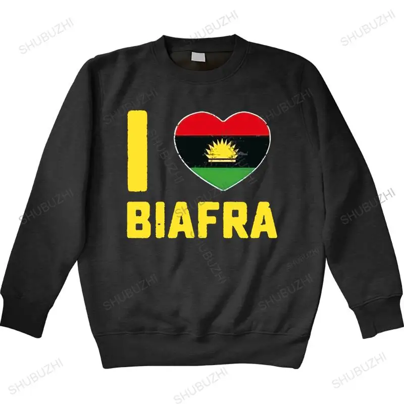 

Новинка, хлопковый осенне-весенний Свитшот I love Biafra с флагом, бесплатная доставка, тонкий стиль унисекс, толстовка с круглым вырезом, модные ...