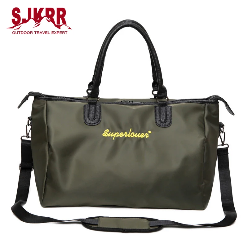 

S.IKRR Casual Nylon Travel Bags Crossbody Shoulder Bags For Women Large Capacity Outdoor Sports Fitness Bag Weekend Duffle Bag