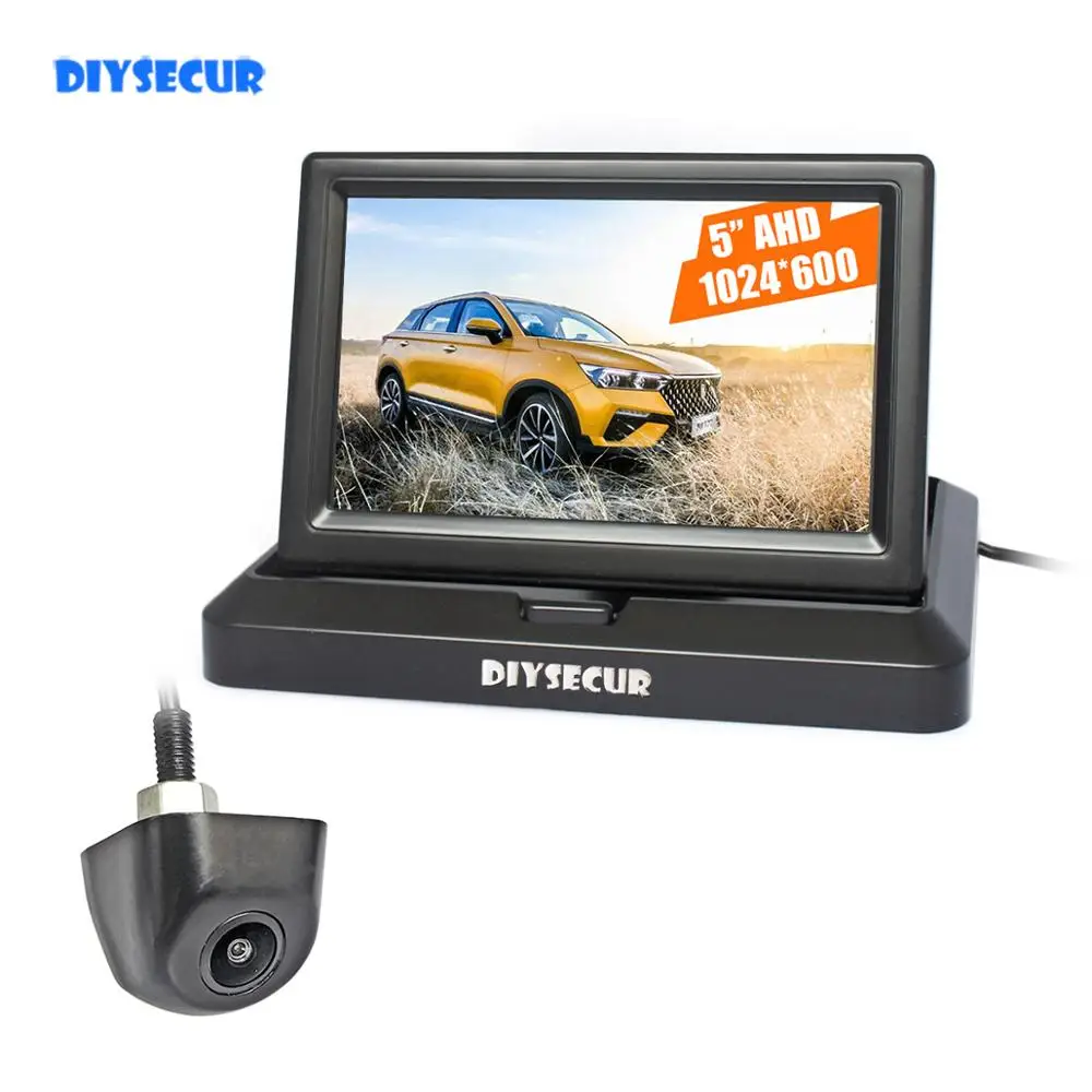 

Автомобильный монитор DIYSECUR, 5 дюймов, 1024x60, IPS, AHD, 1920x1080P, HD, 170 градусов, звездный свет, камера ночного видения, задний ход, для автомобиля, внедо...