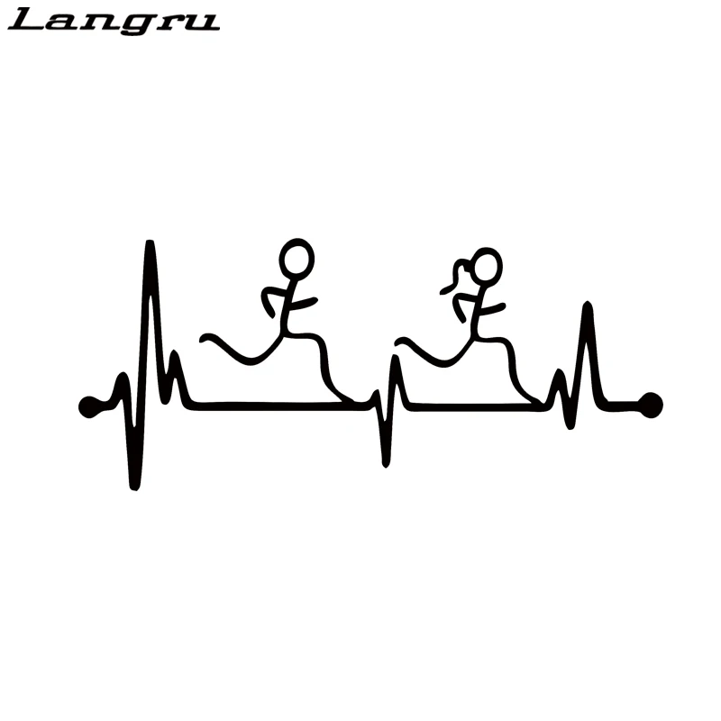Langru Run Guy Girl сердцебиение бегун бег Искусство Живопись виниловые наклейки на