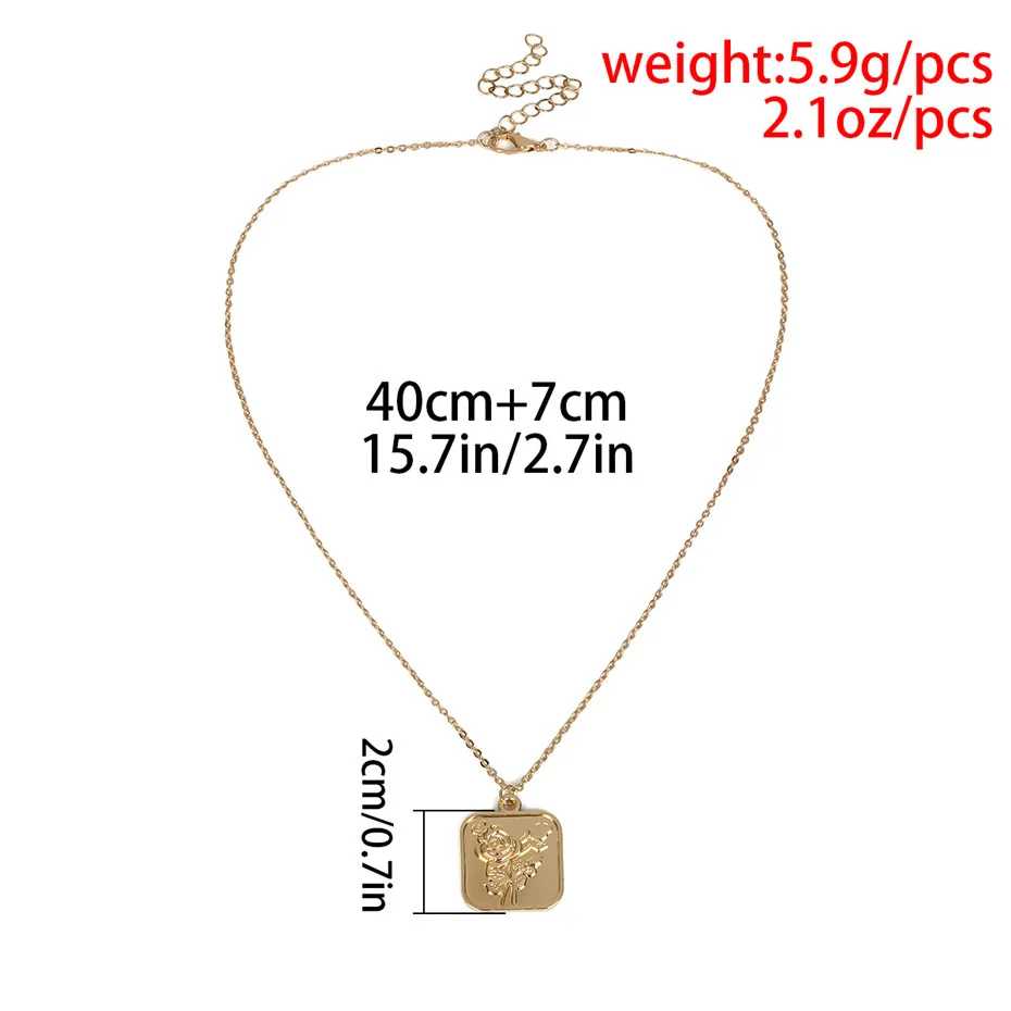 

Ingemark Simple Vintage Carved Coin Pendant Necklace Statement Face Goddess Virgin Mary Rose Angel Long Chain Necklace Women