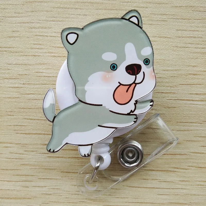 

2021 New Cute Id Card Holder Dog Retractable Badge Reel Nurse Badge YS103