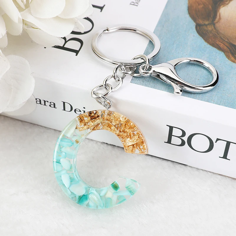 1 шт. брелок с голубым алфавитом английскими буквами блестящий градиентный