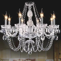 modern luxury k9 crystal chandelier lighting led pendant hanging light lustres de cristal lamp home lighting fixture