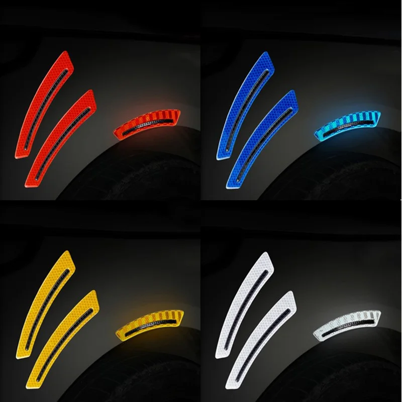 

2pcs/set Auto Wheel Eyebrow Reflective Sticker Reflector Strip Safety Warning Tape Anti-collision Warn in Dark For All Car