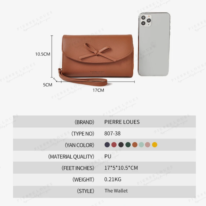 

New Ladies Clutch Bow Short Coin Purses Mini Card Pocket Small Money Bag for Women Female Handbags with PU Leather cartera mujer