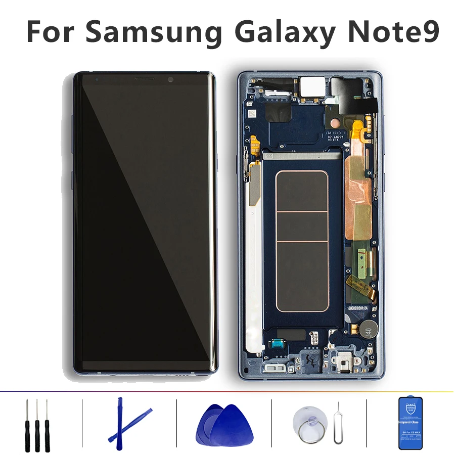 AMOLED lcd для SAMSUNG GALAXY Note 9 Note9 N960 N960D N960F дисплей кодирующий преобразователь сенсорного экрана в сборе с рамкой