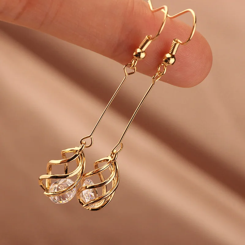 Женские серьги MYWINY с кристаллами циркония ажурные медные ювелирные ниткой |