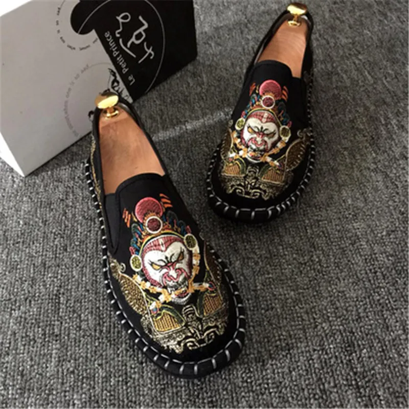 Кеды мужские и женские с вышивкой Вулканизированная подошва холщовые кроссовки