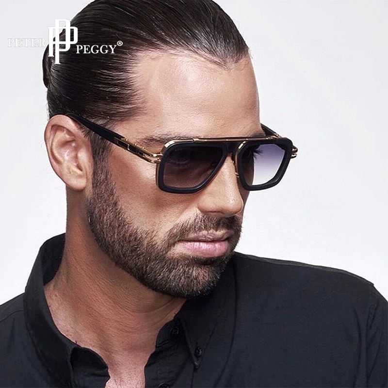 

2021 модные крутые мужские очки для вождения, Летние Стильные градиентные коричневые солнцезащитные очки, Винтажные Солнцезащитные очки-ави...