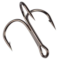 50pcslot 2468101214 blackgoldsilver fishing hook high steel carbon material three hooks fishing tackle tools