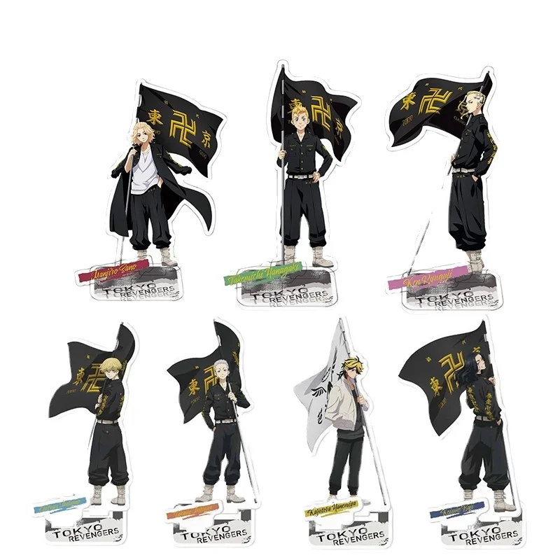 

New Japan Anime Tokyo Revengers Character Figure Stand 15cm Model Cosplay Manjiro Ken Takemichi Hinata Plate Acrylic Figure Prop