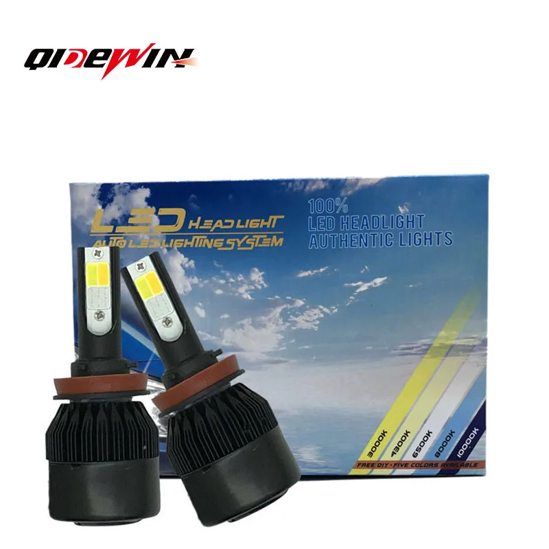 

Автомобильные фары 3 цветов Storbe Led H4 H11 светодиодные лампы для автомобильных фар H1 H8 H9 9005 9006 HB3 HB4 H7 светодиодный ные фары 12 В