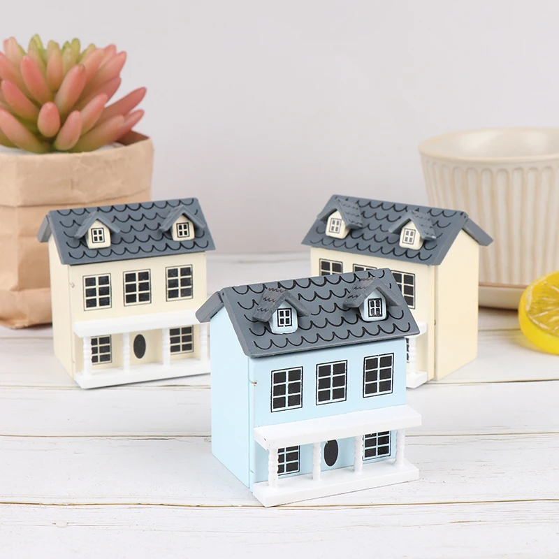 1/12 Миниатюрный Кукольный мини-дом для виллы с подвижной серой крышей Игрушка
