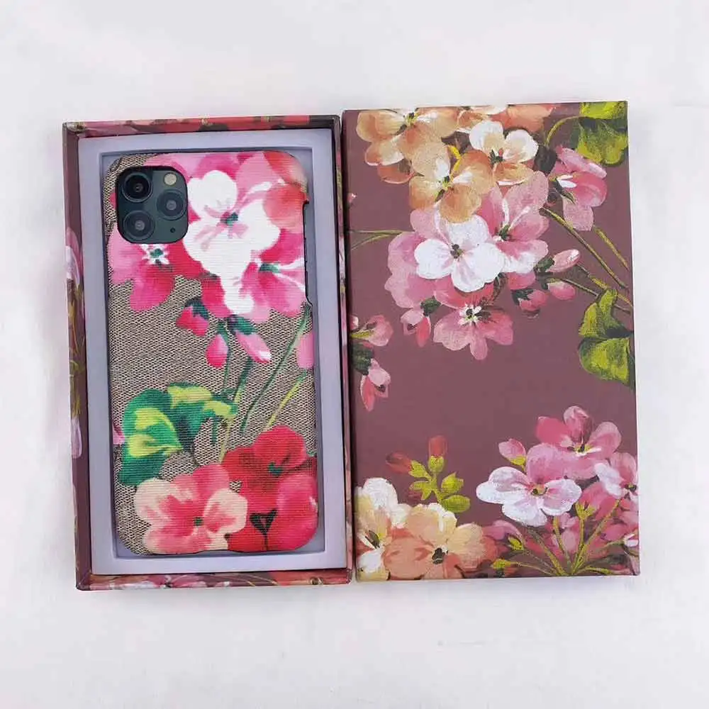 

With gift box Flower Design Phone Case for iPhone 12 Pro Max 11 11pro maxX Xs Max Xr 7 8 Plus Luxury Back Cover