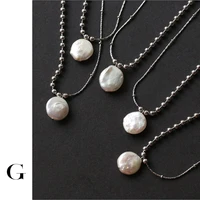 ghidbk fashionable natural freshwater pearl necklaces for women girls bead asymmetric new papular ins styles waterproof jewelry