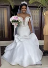 Роскошные африканские свадебные платья-русалки 2021 свадебное платье с открытыми плечами кружевные свадебные платья черное женское платье невесты