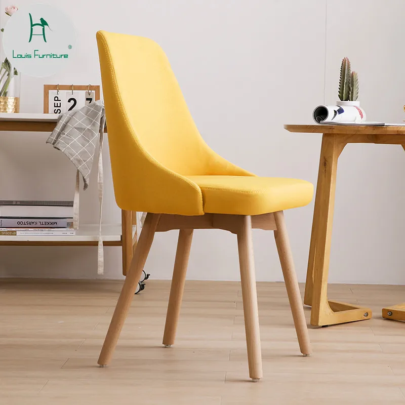 

Louis Fashion Chair Negotiation Solid Wood Minimalist Modern Backrest Creative Coffee Leisure Scandinavian Office
