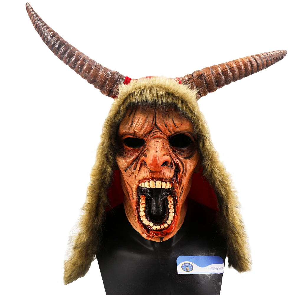 Krampus маска демона страшная демоническая дьявола Рождество взрослые Хэллоуин