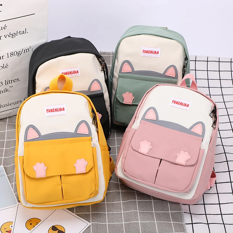 

SenkeyStyle Kawaii Girl Small Backpacks Lovely School Bag Summer Preppy Style Teens Student Cat Mini Bag Children Nylon Softback