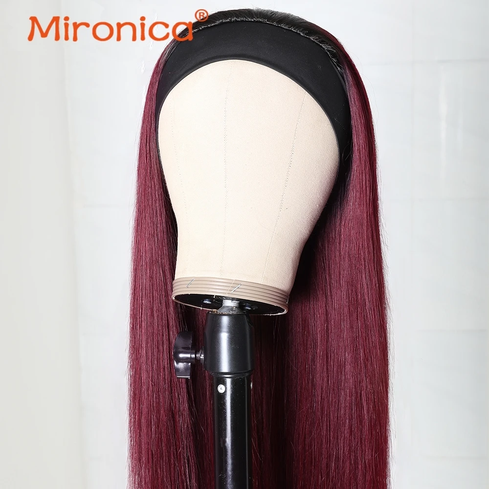 

1B/99JStraight Human Hair Wigs With Headband Remy Human Hair Wigs Headband Wig For Black Woman Brazilian Hair Wigs With Headband