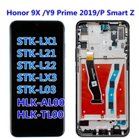 for huawei honor 9x global premium lcd display touch screen touch digitizer assembly frame stk lx1 stk l22 lcd china htk al00