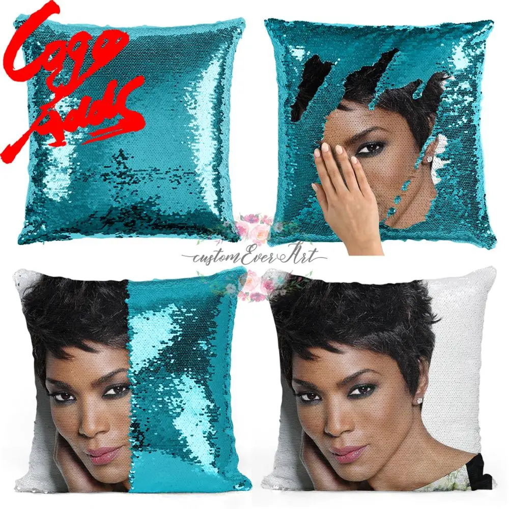 

Angela Bassett sequin pillow | sequin Pillowcase | Two color pillow | gift for her | gift for him | pillow | magic pillow