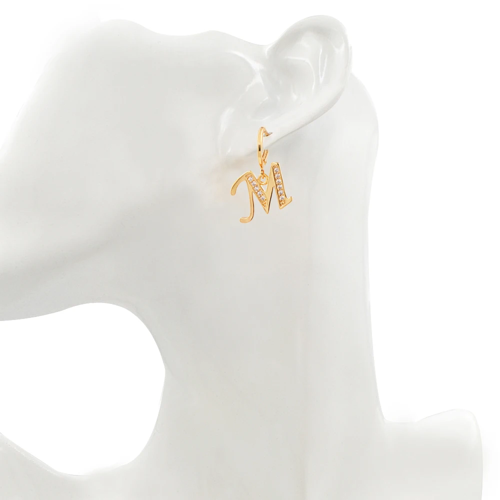 Серьги-подвески с буквами алфавита A-Z CZ для женщин и девушек ювелирные изделия