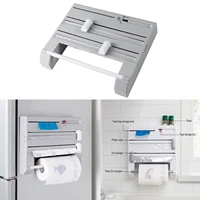 6 in 1 kitchen storage roll dispenser cling film tin foil holder rack organizer