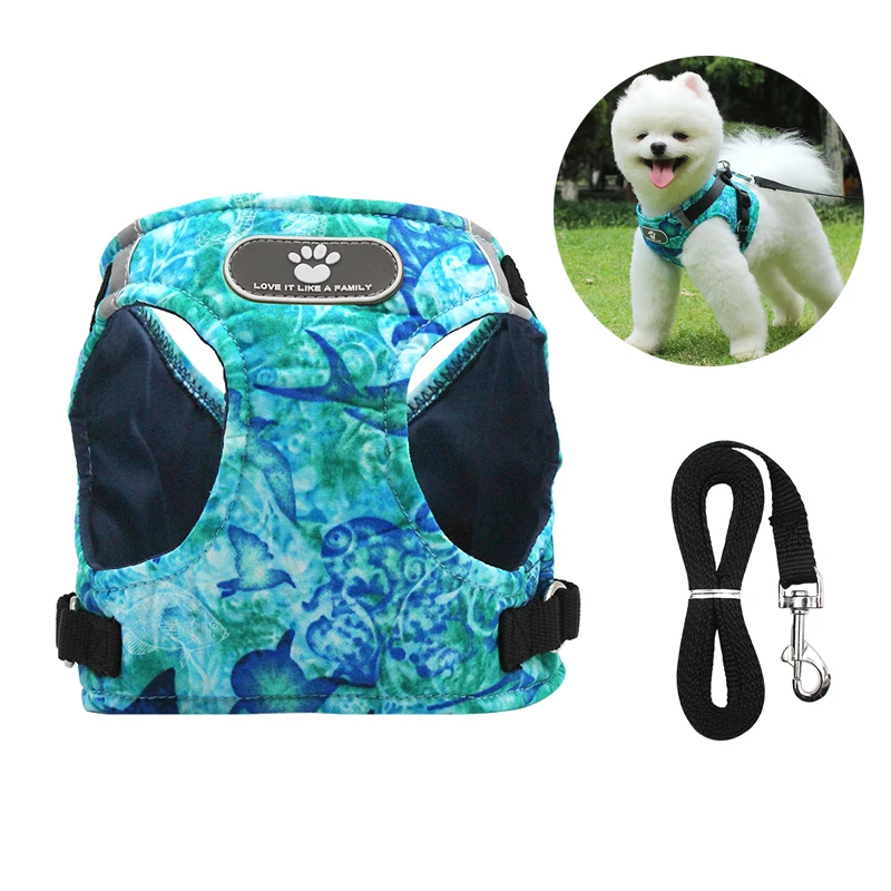 

Pet Reflective Dog Harness and Leash Set No Pull Adjustable Medium Large Naughty Dog Vest Safety Vehicular Lead Walking Running