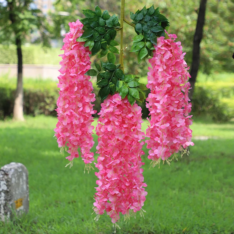 12 шт. пышные искусственные цветы ветки глицинии реалистичное украшение | Дом и