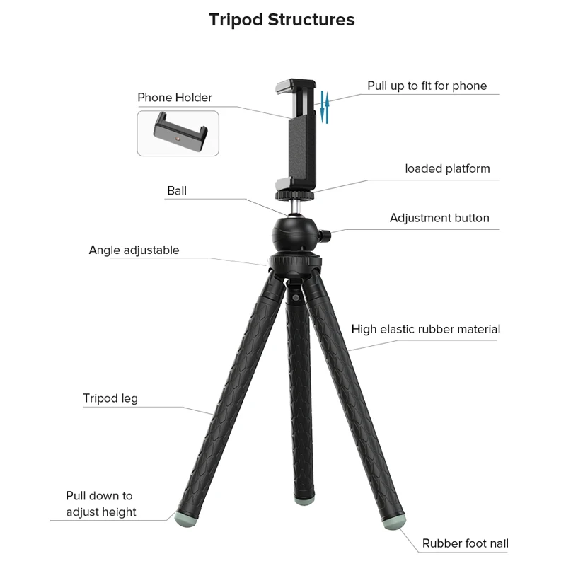 Трипод для сотового телефона APEXEL монокулярный Монокуляр Универсальный штатив