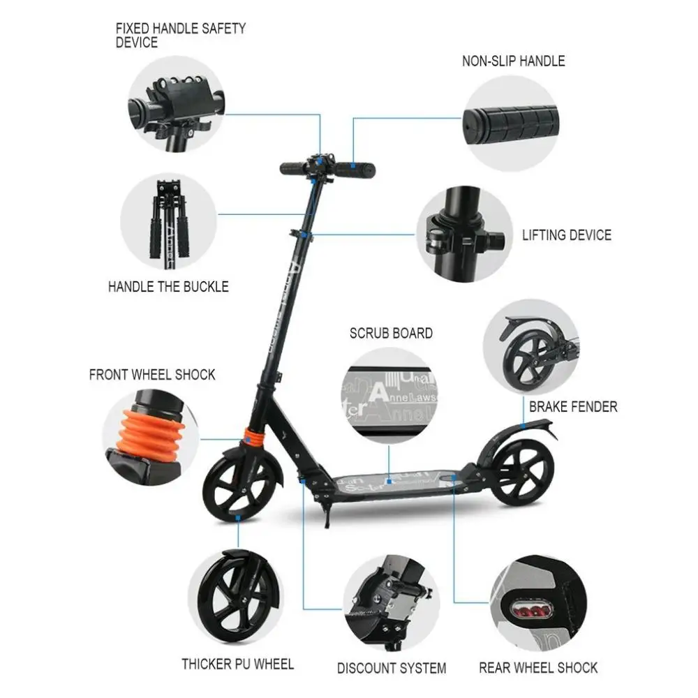 Оптовая продажа-Профессиональный складной скутер для взрослых 2 колеса