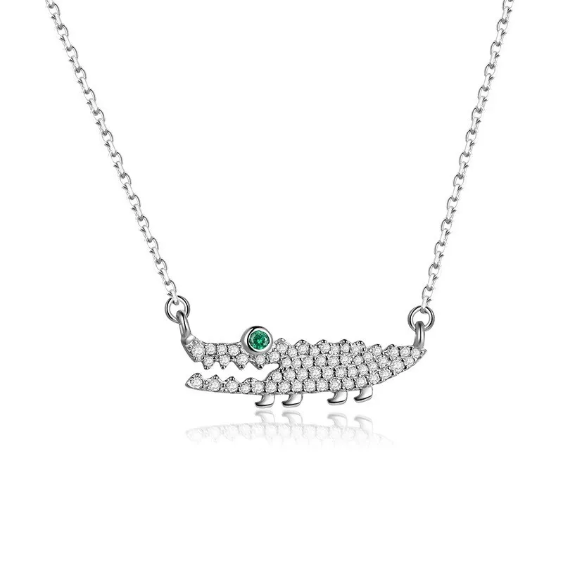 

Cute Baby Crocodile Shape Necklace for Women Cute Animal Pendant Copper Zircon Chain Ajustable Choker Bes Gift for Her 2021 New