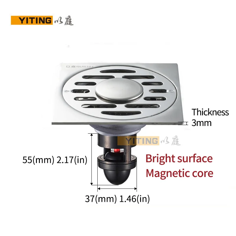 Слив для ванной и душа из нержавеющей стали 304 квадратный дренажа дезодорирующий