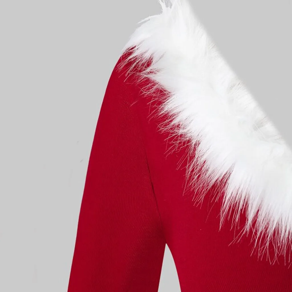 Новое поступление 2020 женское рождественское платье из искусственного плюша с