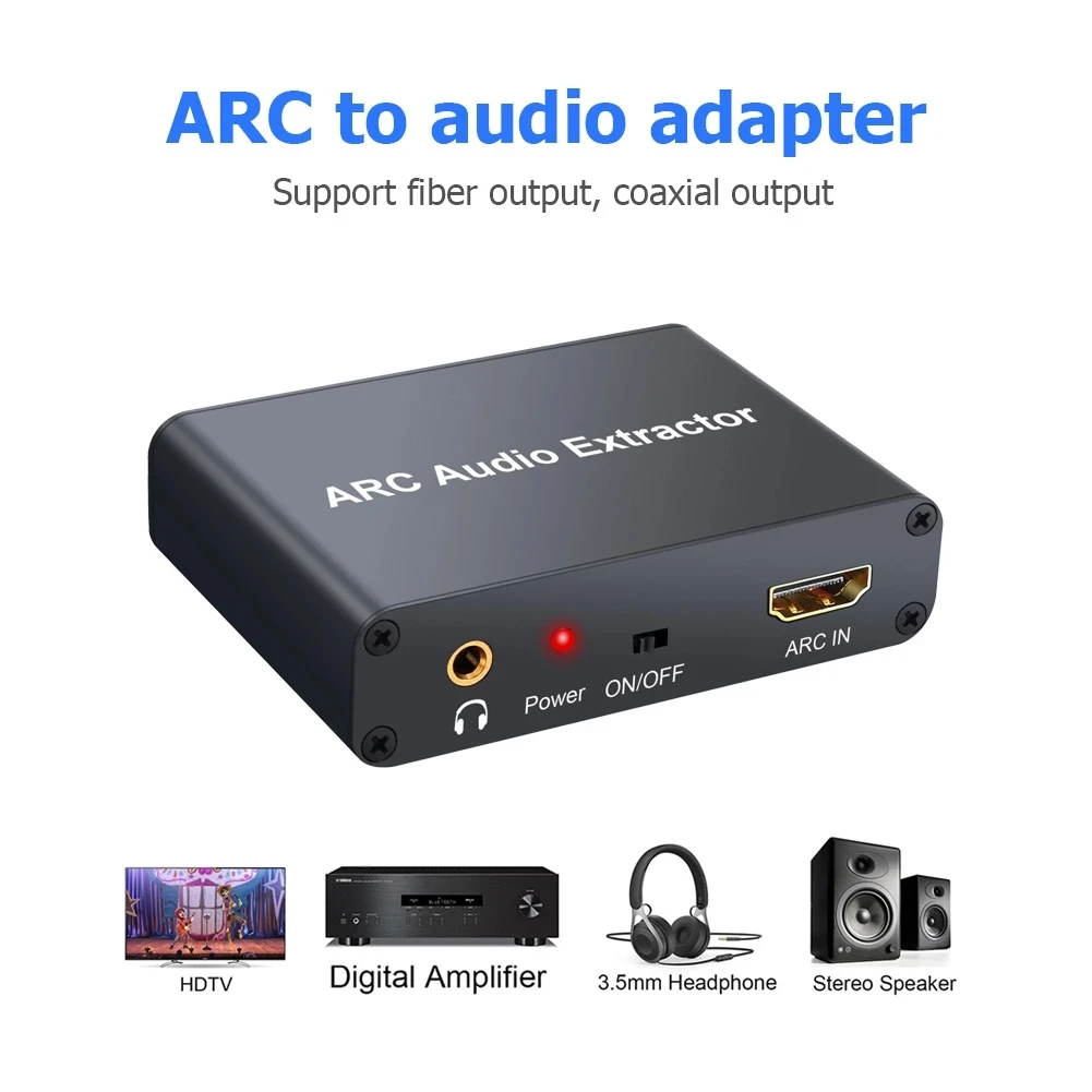 HDMI совместимый ARC аудио адаптер экстрактор цифровой в аналоговый