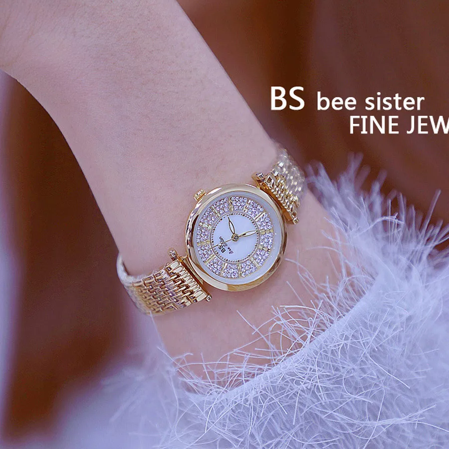 Высококачественные модные популярные женские часы Bee sister с Стразы маленькие