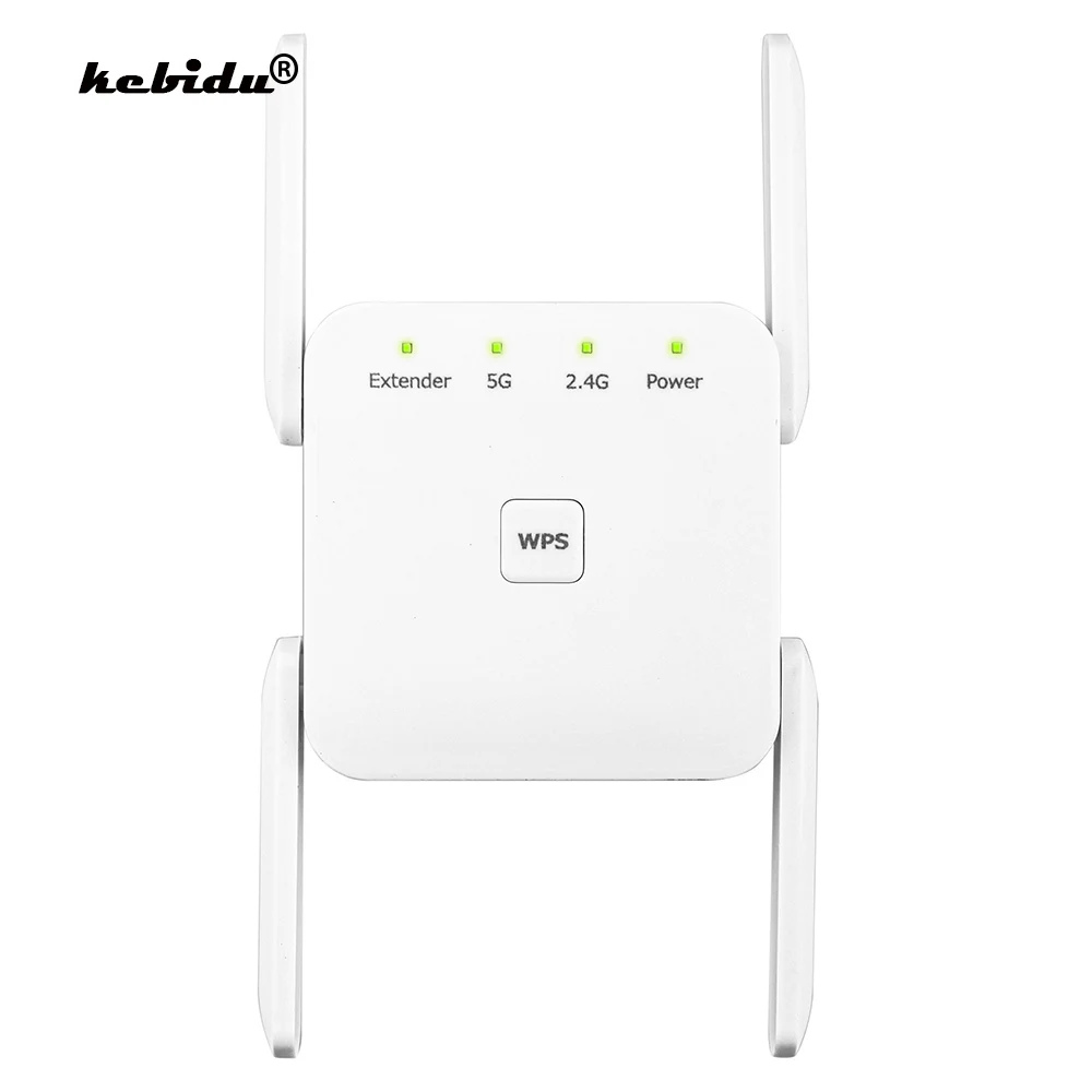 

kebidu 1200Mbps Wireless WiFi Repeater Booster 2.4G/5Ghz Wi-Fi Amplifier Signal Wi Fi Long Range Extender 802.11ac Access Point