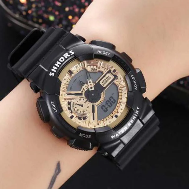 Часы мужские кварцевые большого размера с двойным дисплеем | Наручные часы