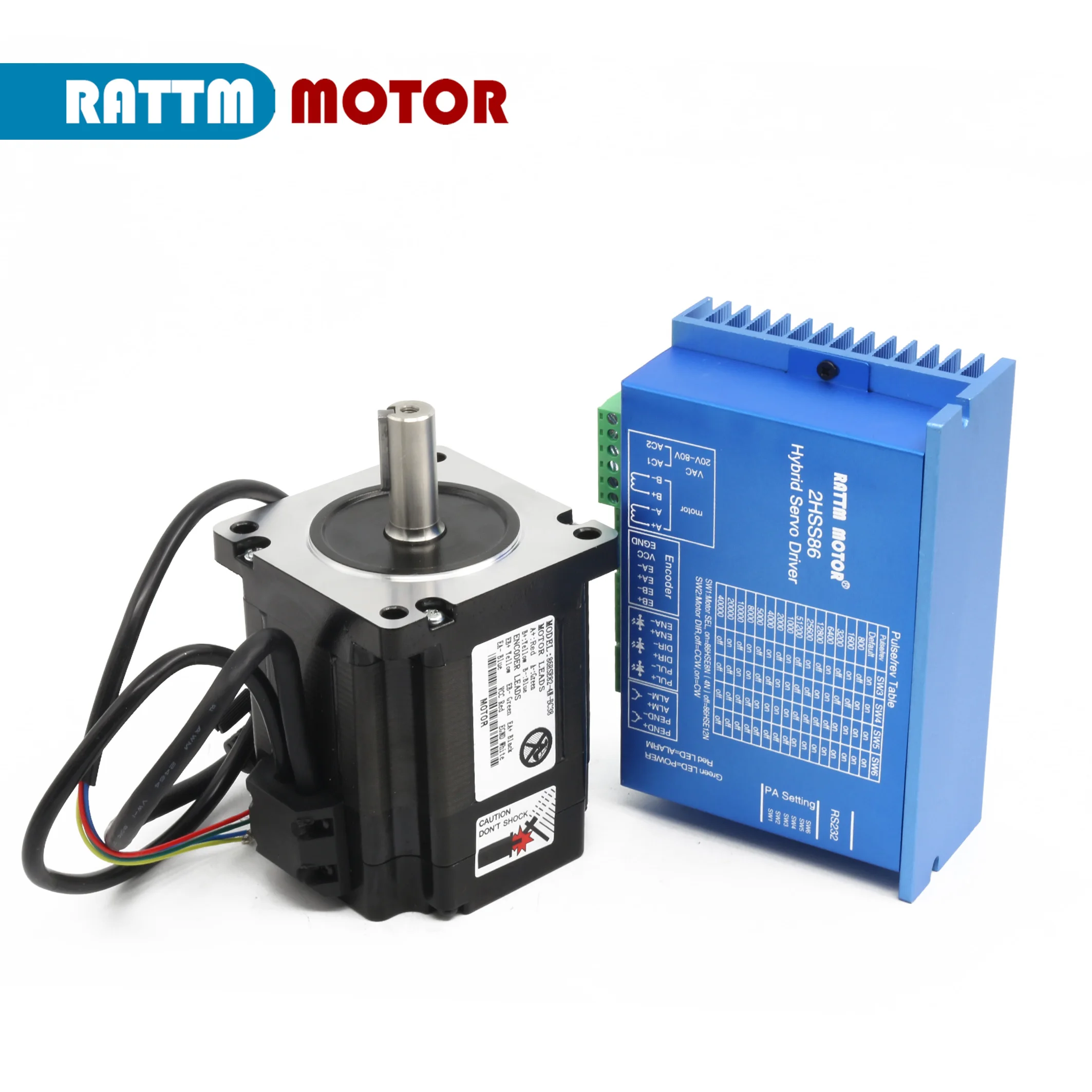 Серводвигатель Rattm CNC Kit Nema34 с замкнутым контуром 4 5нм 6 А 82 мм + 2HSS86H двухфазный