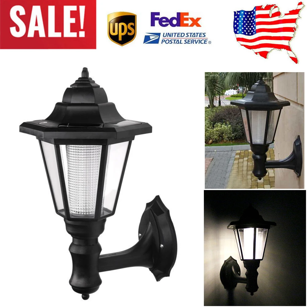 Водонепроницаемый настенный светильник на солнечной батарее яркий Белый