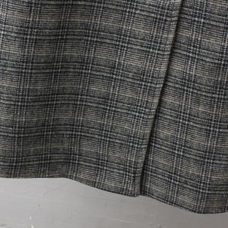 

autumn and winter women's coat casual plaid double-breasted long coat