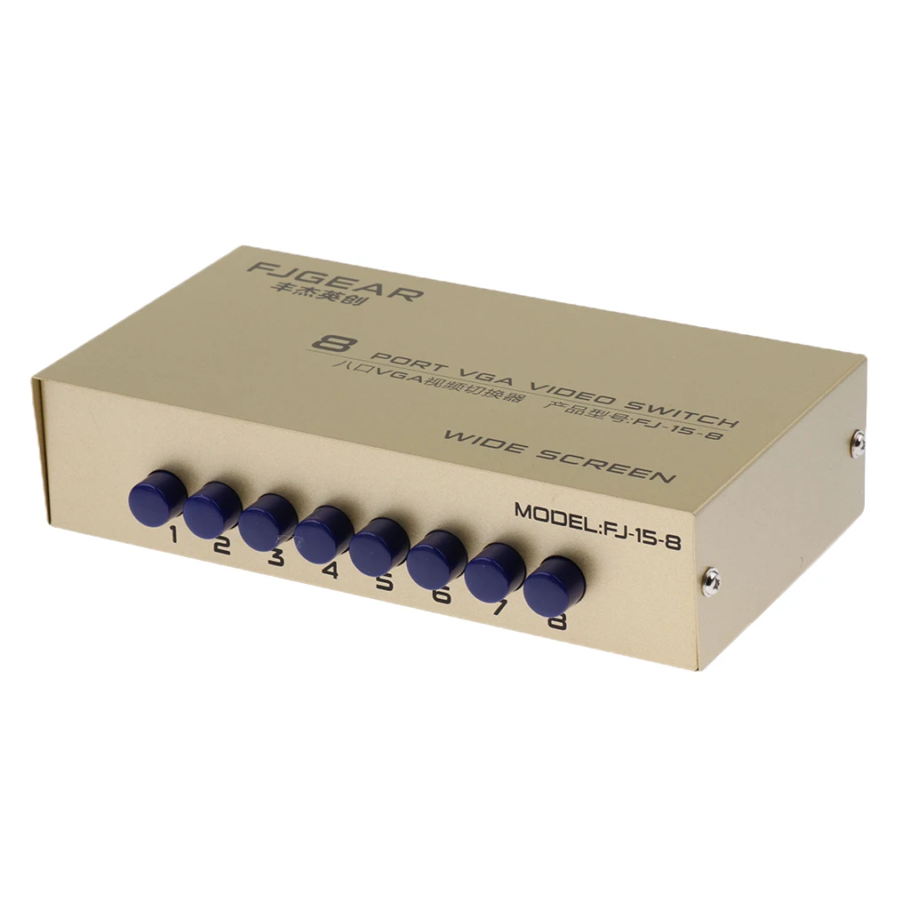 8 портов VGA переключатель видео ручной коробка 8x1 селектор шт в 1 выход | Компьютеры
